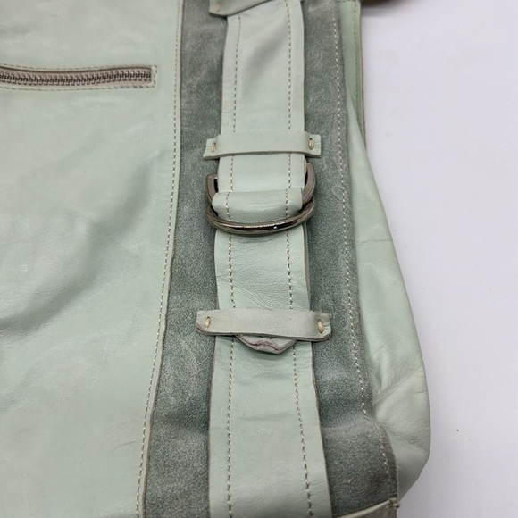 Arcadia Light Green Mint Vintage Leather Crossbody Made in Italy MCB6240Q - Picture 2 of 12